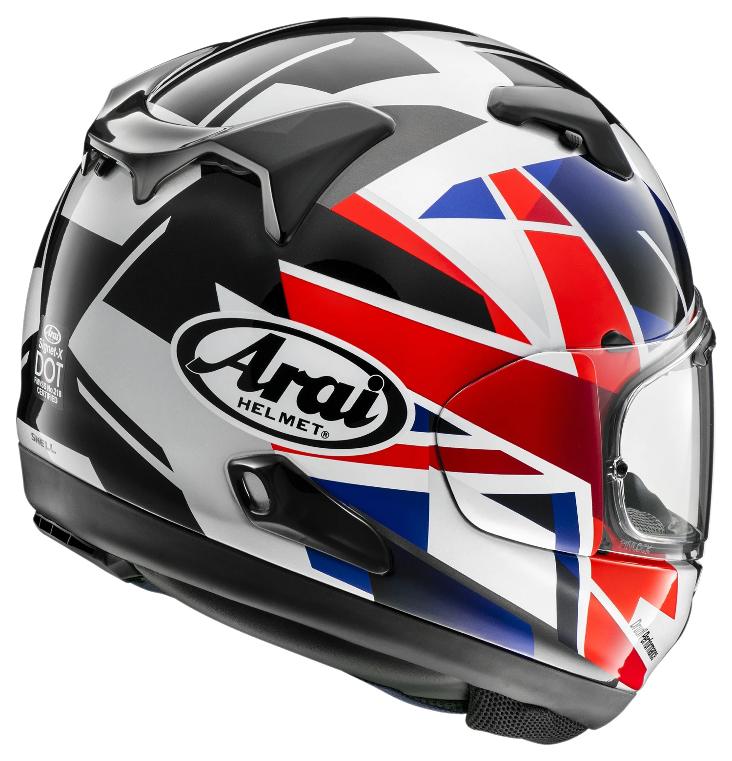 Arai Signet-X UK Flag Helmet Arai Signet-X UK Flag Helmet -Revzilla Motorcycle Shop arai signet xuk flag helmet black red blue 1