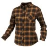 Fasthouse Honey Women's Flannel -Revzilla Motorcycle Shop fasthouse honey womens flannel gold black
