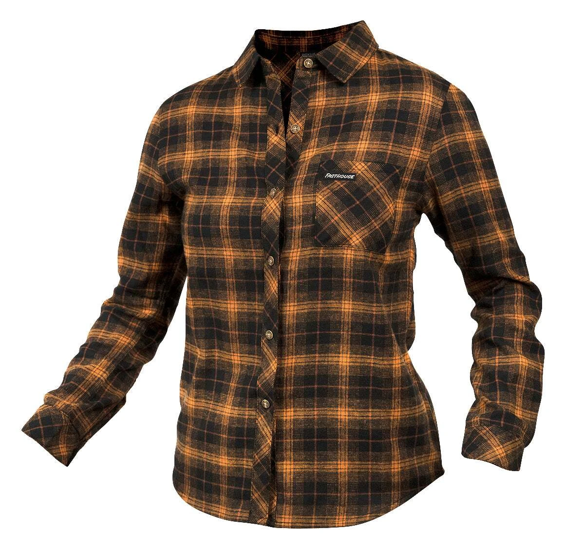 Fasthouse Honey Women's Flannel Fasthouse Honey Women's Flannel -Revzilla Motorcycle Shop fasthouse honey womens flannel gold black