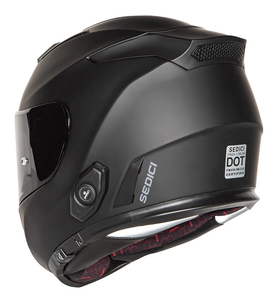 Sedici Strada II Parlare Bluetooth Helmet Sedici Strada II Parlare Bluetooth Helmet -Revzilla Motorcycle Shop sedici strada2 parlare helmet matte black 4