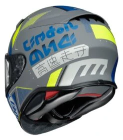 Shoei RF-1400 Accolade Helmet -Revzilla Motorcycle Shop shoei rf1400 accolade helmet grey blue yellow 3