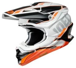 Shoei VFX-EVO Allegiant Helmet -Revzilla Motorcycle Shop shoei vfxevo allegiant helmet white black orange